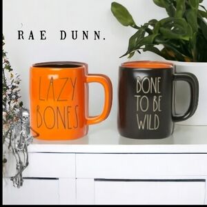 Rae dunn Halloween black mug set of 2 nwt